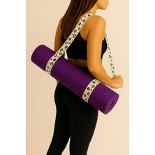 Taşıma Askısı - Yoga Motifli Dijital Baskılı 205 cm Pamuklu Mat Taşıma Askısı