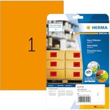 Prime Herma 5149 Renkli Etiketler Neon Turuncu, 20 Yaprak, 210 x 297 Mm, 1 Adet A4 Yaprak, 20 Adet, Kendinden Yapışkanlı, Mat, Neon Etiketler, Renkli Çıkartma