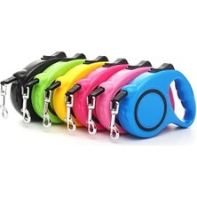 Prime Köpekler Için Premium 5 Metre Tuş Kontrollü Makaralı Tasma Kayışı - Dayanıklı, Ayarlanabilir 5 mt (Pembe)