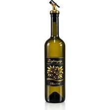 Prime Zeytinyağı ve Ayçiçek Yağı Şişesi Seti, Altın Etiket ve Yağdanlık Aparatlı, Korumalı Ahşap Standlı 750 Ml, 2 Adet, Yeşil Cam Şişe (Korumalı Standlı, Altın)