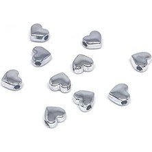 Prime Gümüş Kaplama Oval Kalp (10 Adet) 7 mm