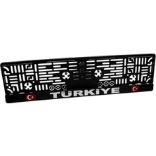 Prime Türkiye Yazılı Plaka Altı Takmatik Kapaklı Siyah Plakalık