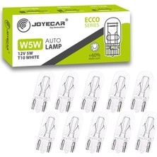 Prime Joyecar W5W T10 Ecco Series Sarı Otomobil Ampulü, 12V 5W,%60 Daha Fazla Işık, 10 Adet