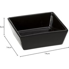 Prime Altair 14 Seramik Kedi ve Köpek Mama Kabı, 14 x 14 x 5 Cm, 0,5 L, Siyah