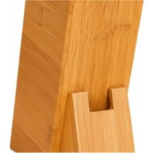 Prime Bambu Ahşap Bıçak Standı – 220 mm Eğik Tasarım, Kaymaz Tabanlı, Çoklu Bıçak Yuvalı, Modern ve Doğal Mutfak Düzenleyici