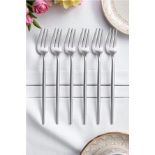 Prime Limon ve Fondü Çatalı Seti, Gümüş Renk, 6 Parça, Çelik, 13 Cm,