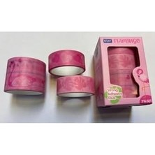 Prime Bant Desenli Washi Tape 3 Lü Kutu (15MMX3M 2 Adet + 30MMX3M 1 Adet) Pembe