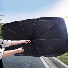 Prime Araç Içi Ön Cam Güneşliği, Katlanabilir Şemsiye Şeklinde Otomobil Ön Cam Güneşliği,%99 Etkin Koruma, Otomobil, Suv, (140 x 79 Cm)