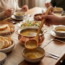 Prime Ahşap Çorba Kepçesi ve Servis Kaşığı - Doğal Şimşir Görünümlü El Yapımı Tahta Kaşık, Mutfak Servis Seti Gereci, Sos ve Çorba Karıştırma Kaşığı, Kancalı Askı Tasarımlı