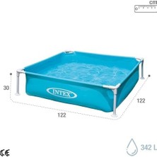 57173 Yüzme Havuzu Kare Mini Çerçeve Mavi 122 Cm, Su Sporları, Plaj Malzemesi, Şişme Ürün, Yüzme Aksesuarı, Kamp, Dalış, Güvenlik