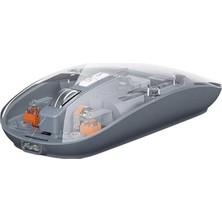 Prime Şeffaf Kablosuz Mouse USB Reciever ile Bağlan Modern Transparan Tasarım ile Tarzını Yansıt M233 (Gri)