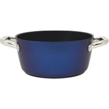 Prime Titanium 24CM Tencere, Çelik Kulp, Özel Çerçeveli Cam Kapak Metalik Mavi