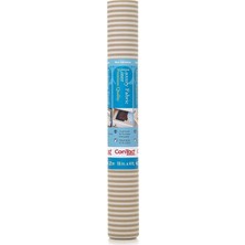 Prime Dolap Kağıdı, Yapışmaz, Lüks Kumaş, Pajama Stripe Tan, 1