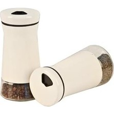 Prime Setabıanca STAG-602 Kitchen Tuzluk Biberlik Seti Krem, 6X6X12CM