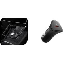Prime Model Y (2024-2023) & Model 3 (2023) Orta Konsol Kablosuz Şarj Bölmesi Düzenleyici 30W Usb-C Araç Içi Hızlı Şarj Aleti