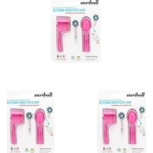 Prime Sterıball Şarjlı Pilli Diş Fırçaları Için Hijyenik Diş Fırçası Koruma Kabı-2'li Pembe x 2 (3 Paketi)