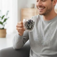 Prime Çift Cidarlı Cam Kupa Seti | Isı Yalıtımlı Kulplu Borosilikat Kupa | Soğuk & Içecek Termal Kupa | Espresso Çay Bardağı Seti-Siyah,beyaz,-Bjk Taraftar
