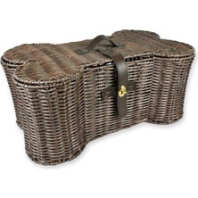 Karok Ticaret Dry Evcil Hayvan Saklama Koleksiyonu Oyuncak Sepeti, Büyük, 60 x 38 x 22 Cm, Kahverengi Plastik Hasır