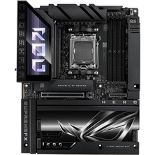 Prime Rog Crosshaır X870E Hero Btf Amd X870E Am5 Ddr5 8666 HDMI 2xusb4 5x M2 Usb3.2 Wifi 7 + Bt Aura Rgb 2.5gbit + Gbit Lan Atx 18+2+2 Güç Aşamaları, Anakart Arkasına Konumlandırılan Kablo