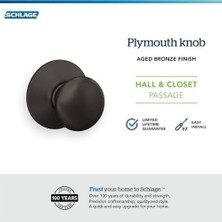Prime F10 Ply 716 Plymouth Kapı Topuzu, Koridor ve Dolap Geçiş Kilidi, Eskitilmiş Bronz