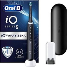 Prime Oral-B Io - 5 Siyah Yapay Zeka Teknolojili Şarjlı/elektrikli Diş Fırçası + Oral-B Io Clean Siyah Diş Fırçası Yedek Başlığı 2 Adet