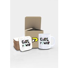 Power Yazılı Tipografik Tasarımlı Baskılı Kupa Bardak Seti, Eğlenceli Özel Hediye Mug 2