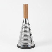 Prime Ahşap Saplı Modern Paslanmaz Çelik Koni Rende 28 x 12 cm