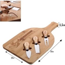 Prime Bambu Peynir Sunum Tabağı, Meyve Yiyecek Tahta Sunum Tabağı 4 Parça | Doğal ve Şık Bambu - Lezzetli Atıştırmalıklarınızı Şık Bir Şekilde Sunun! (33CM*21CM*1.5CM)