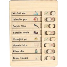 Karok Ticaret Ahşap Günlük Rutin ve Sorumluluk Panosu Çocuklar Için Eğitici Görev Takip Tablosu