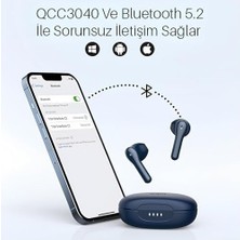 Prime Solarbuds C2 4 Mikrofon Cvc 8.0 Çağrı Gürültüsü Engelleme Qualcomm QCC3040 32 Saat Çalma Süresi 5.2 Kablosuz Bluetooth Kulak Içi Kulaklık Koyu Mavi