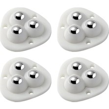 Prime Yapışkanlı Mobilya Tekeri, Çok Amaçlı Eşya Tekeri, Beyaz, 4,5 Cm, 4 Adet