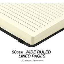 Prime Büyük Ciltli Defter, 240 Çizgili Defter Sayfaları, Siyah, 7,5 x 10 Inç