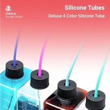 Deluxe 4 Renkli Silikon Tüp - Tuzlu Su/tatlı Su Akvaryum Besin Dozajı Için 10 Ft Renkli Silikon Dozaj Tüpü, Balık Tankı Dozajlama Pompası Sistemleri Için Boru - 2/4mm Id/od