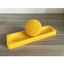 Alvera Ayak Masaj Topu ve Tepsi Seti Dikenli Ayak Taban Masaj Aleti Ev Ayak Rahatlatıcı - Sarı
