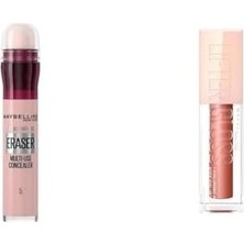 Karok Ticaret New York Anti Age Eraser Kapatıcı- 05 Brighten & New York Lifter Gloss Nemlendirici Dudak Parlatıcısı - 009 Topaz