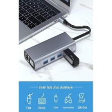11 In 1 Type-C To USB Hub Port Uyumlu Adaptör Hdmı 4x USB Lan VGA Sd Card Çevirici Çoklayıcı