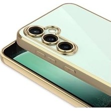 Prime - Galaxy A17 ile Uyumlu 5g Kılıf Kamera Lens Tam Korumalı Metalik Parlak Renkli Şeffaf Silikon Kapak - Gold