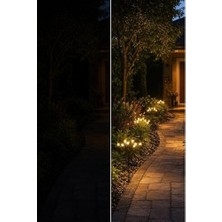 2 Adet 10 Ledli Solar Bahçe Işıkları Dış Mekan Peyzaj Aydınlatma 2 Modlu Bahçe Çiti Güneş Enerjili Süs Lambası Sarı Işık Dekoratif Teras Çim Yol Lambası