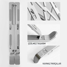 ILKA07 Taşınabilir 7 Kademeli Laptop Stant Bilgisayar Stant Notebook Stant Tüm Laptoplarla Uyumlu Bilgisayar Standı Taşınabilir Metal Kaymaz Stant Dizüstü Bilgisayar Stantı