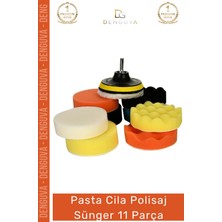 Denguva #pastacila Profesyonel Çizik Giderme Yüzey Düzleştirme Matkap Uyumlu Oto Pasta Cila Polisaj Sünger 11 Parça