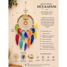 Hasır Ip Örgülü Gökkuşağı Düş Kapanı – 16 cm - El Yapımı