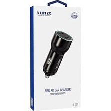 Prime 50W Pd Çift Usb-C Çıkışlı Araç Şarj Cihazı Başlık C-500