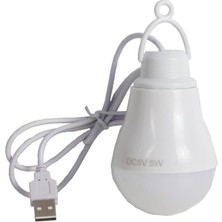 Prime USB Kablolu 5 Watt Beyaz Ledli Ampul%90 Enerji Tasarrufu Renkli Kasa (1 Metre USB Kablolu)
