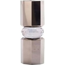 Prime Kristal Mum Tutucu, Krom/duman, 5,5X5,5X15 cm