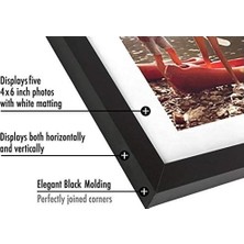 Prime Kırılmaya Dayanıklı Camlı 4x6 Kolaj Resim Çerçevesi - Beş 4x6 Fotoğrafa Uyar Veya Bir 8X24 Resim Çerçevesi Olarak Kullanılır - Imza Koleksiyonu - Duvar Ekranı Için Kolaj Çerçeveleri