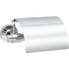 Prime Kapaklı Tuvalet Kağıtlığı Krom Renk 81X107X158 mm