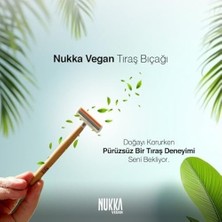 Prime Nukkavegan Bambu Saplı Beyaz Iki Bıçaklı Traş Bıçağı, (Bir Paket Dört Adet)