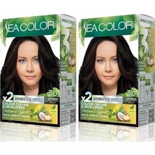 Prime Sea Color Amonyaksız, Vegan, Doğal, Besleyici Kalıcı Saç BOYASI%100 Beyaz Kapama (1 Paket 2 x 50 ml Boya & Oksidan) (Koyu Kahve 3.0) (2 Paketi)