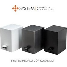 Prime Pedallı Kare Çöp Kovası 3 Lt Siyah 262X245X180 mm Kovası Tek Ebat BA4055 033 Al6-Al6