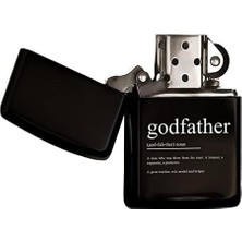 Prime Bk Godfather Tasarımlı Renkli Baskılı Siyah Benzinli Metal Çakmak